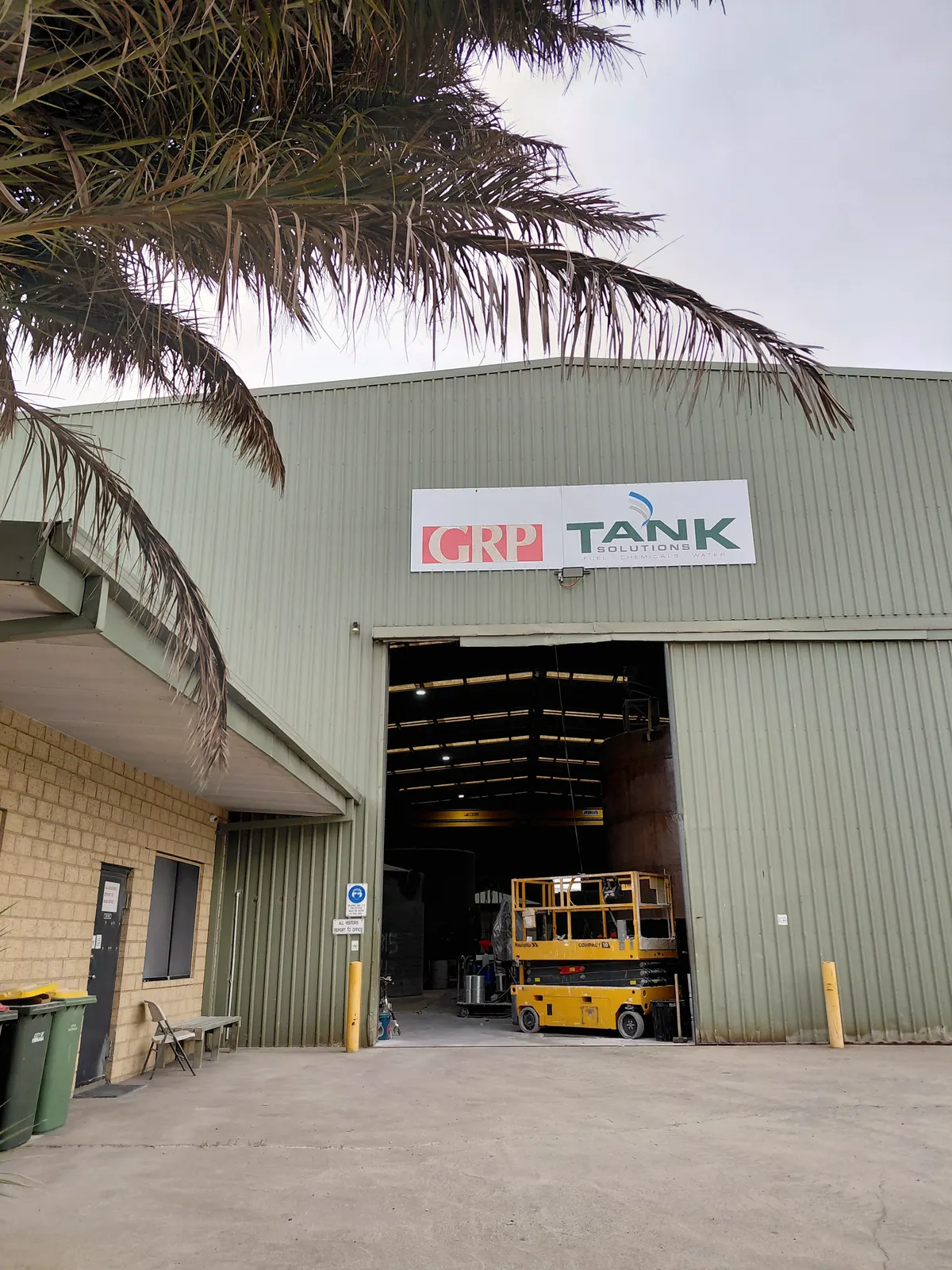 The GRP Tank Solutions factory in Kwinana Beach, WA